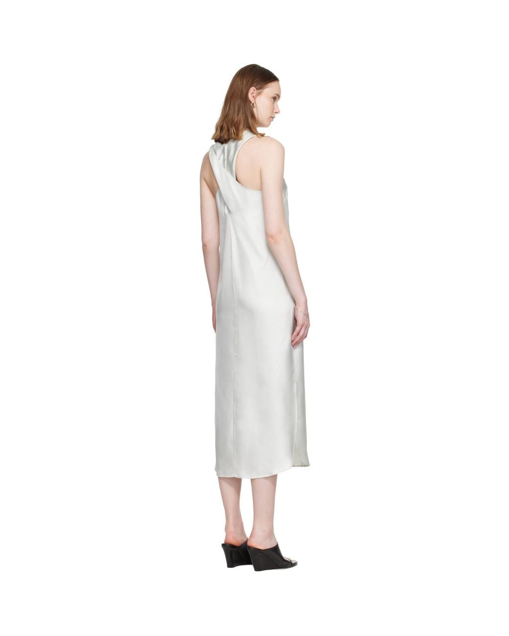 Loulou de Saison White Paloma Silk Maxi Dress