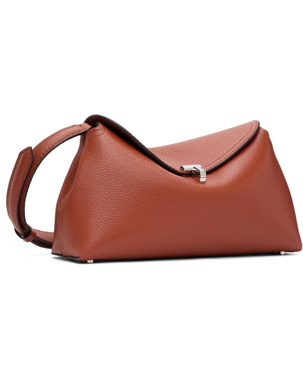 Totême  Black T-Lock Grained-Leather Clutch