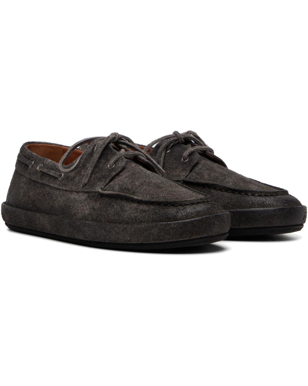 Marsèll Black Scatopelle Suede Boat Shoes for men