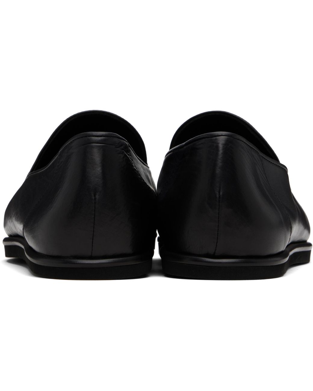 AURALEE Soft Leather Loafers in Black | Lyst