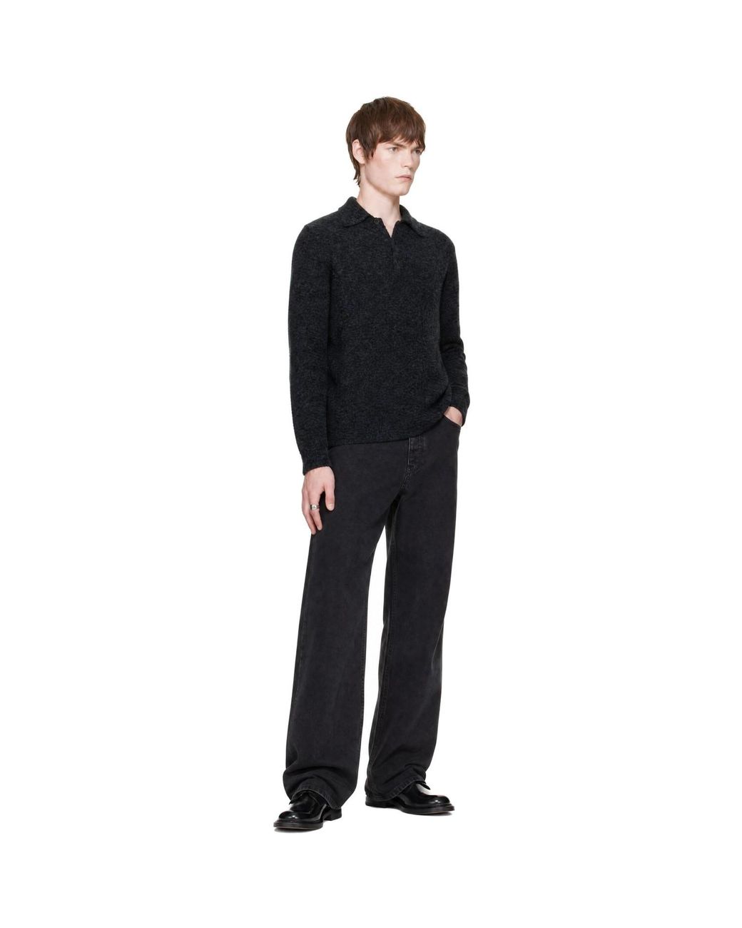 sunflower Black Mohair Polo for men