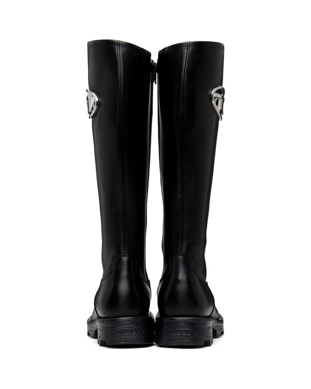DIESEL Black D-Hammer-Leather Knee-High Boots