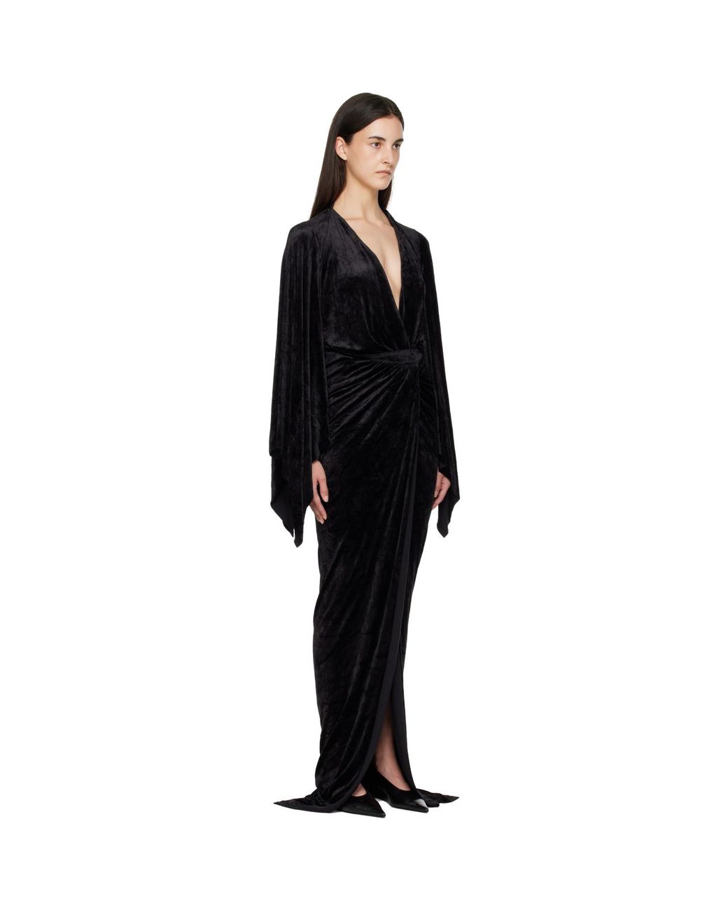 Rick Owens Black Tower Flagsleeves Maxi Dress