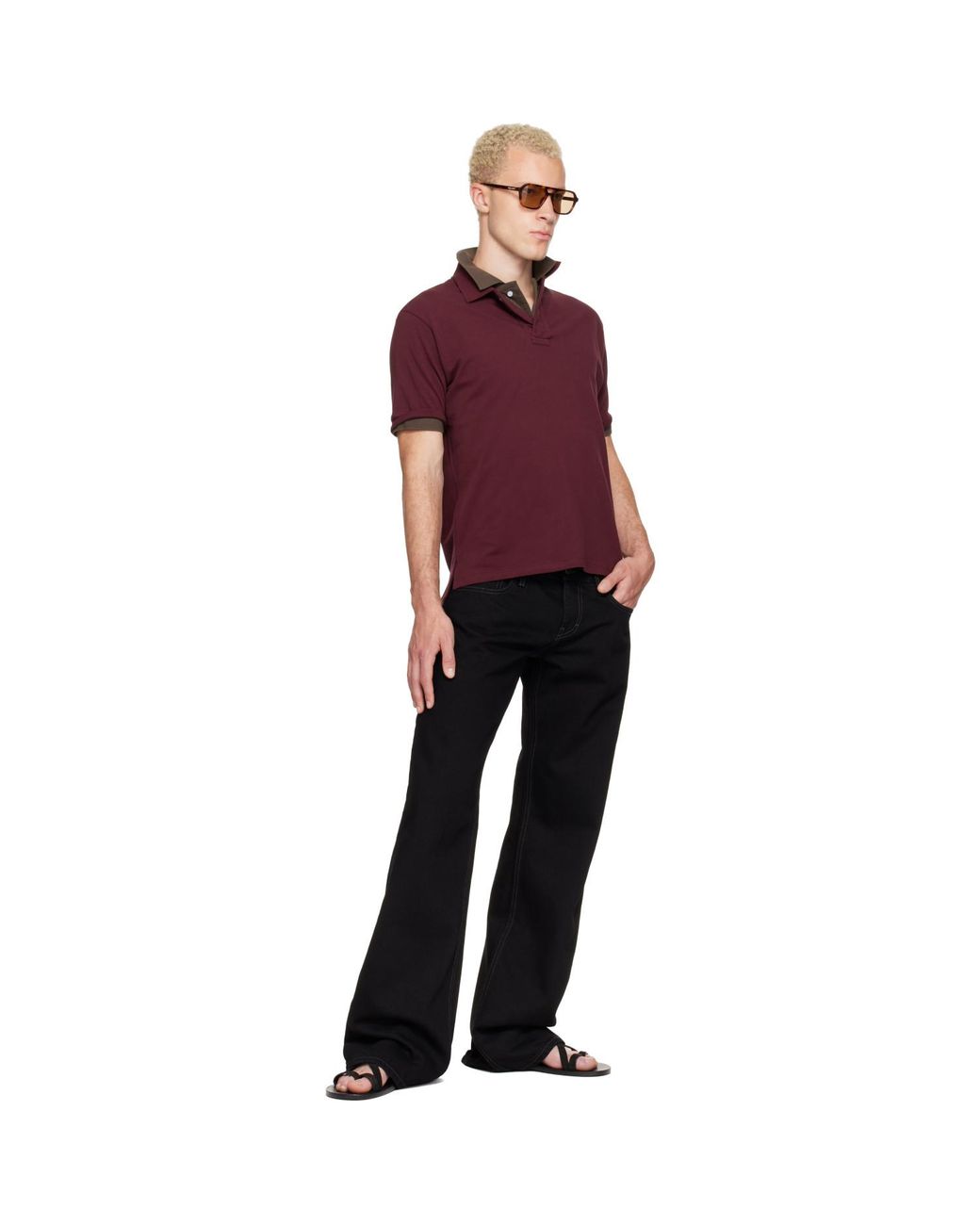 Raimundo Langlois Black Bootcut Jeans for men