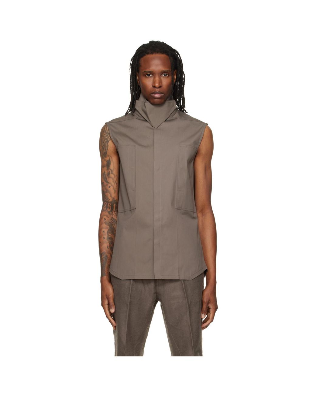 Rick Owens Brown Tower Sl Outershirt for men