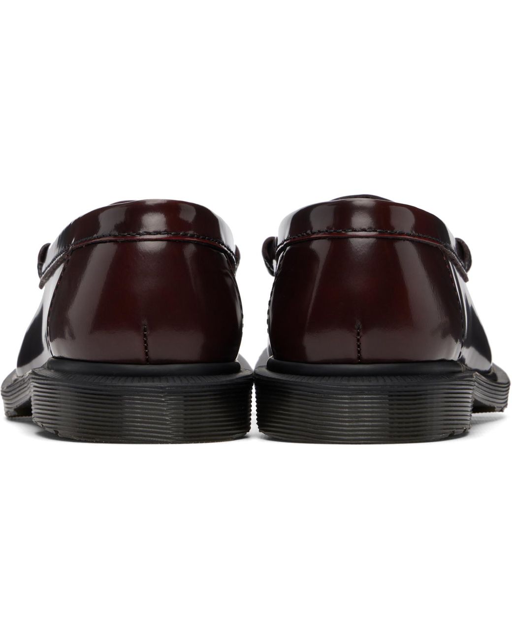Dr. Martens Black Burgundy Mayfare Rub Off Leather Penny Loafers