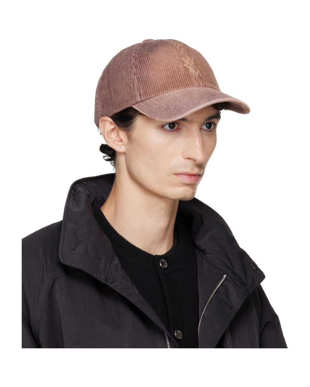 Wooyoungmi Black Corduroy Denim Logo Ball Cap for men