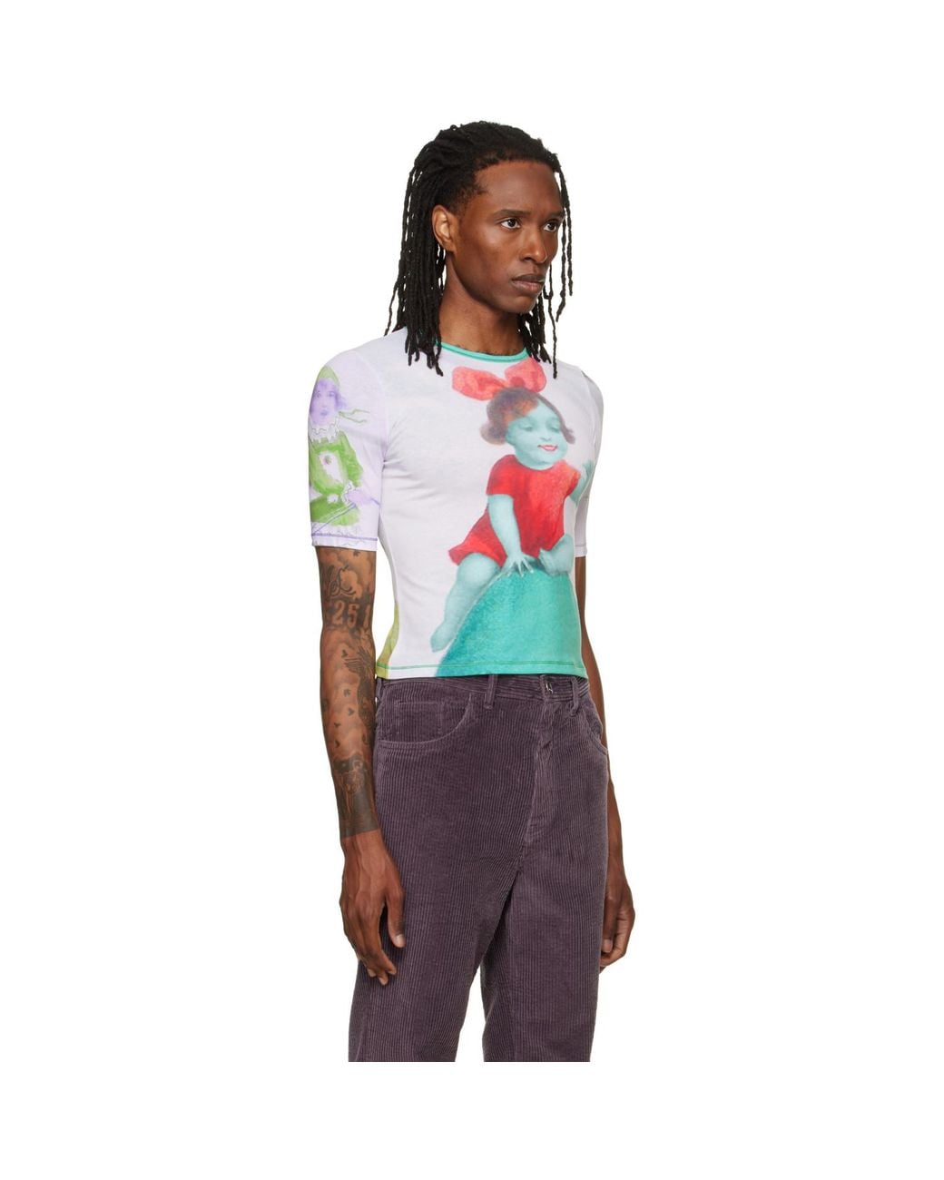 Chopova Lowena Red Miss Egg Fitted Jersey T-Shirt for men