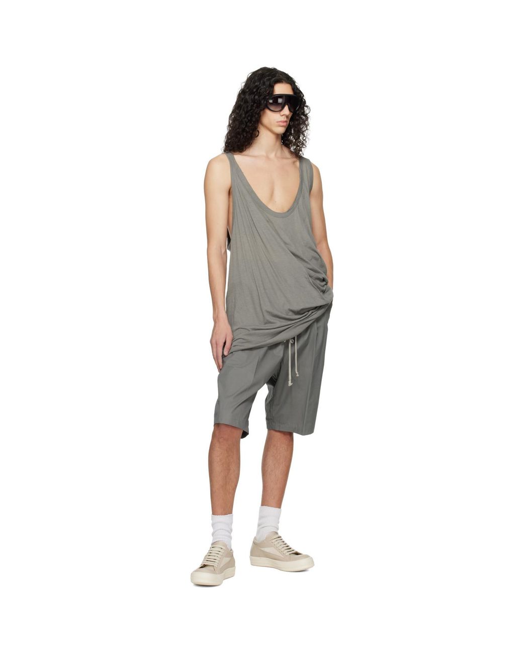 Rick Owens Black Temple Pony Tank Top for men