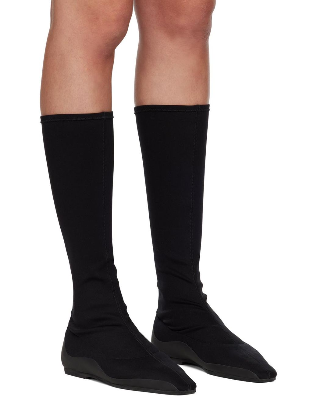 The Row Black Tech Boots | Lyst