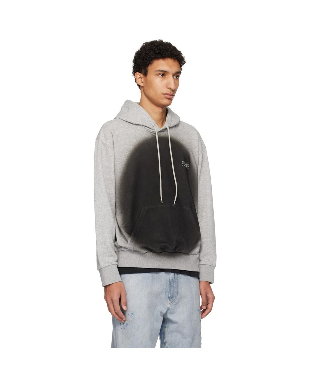 MM6 by Maison Margiela Black Spray Print Hoodie for men