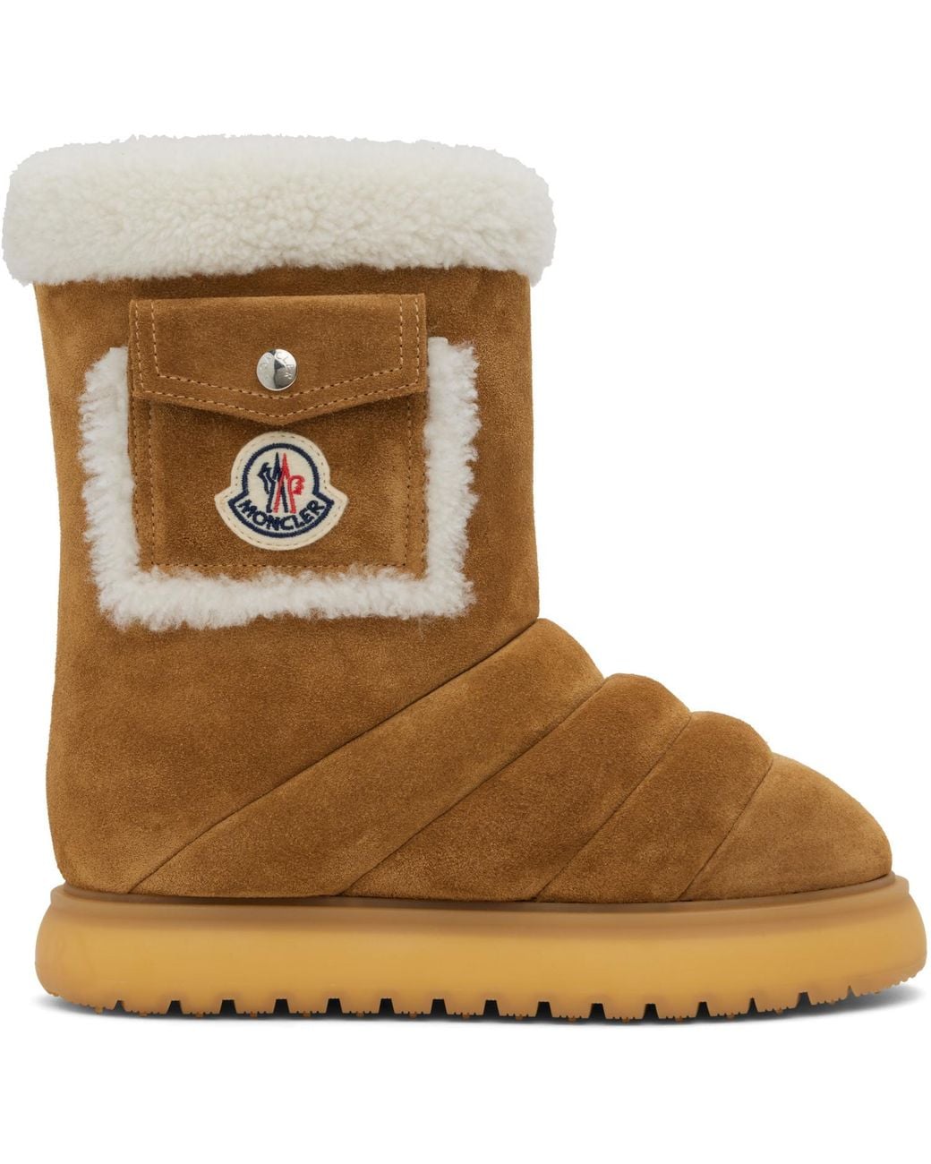 Moncler Brown Gaia Pocket Mid Snow Boots