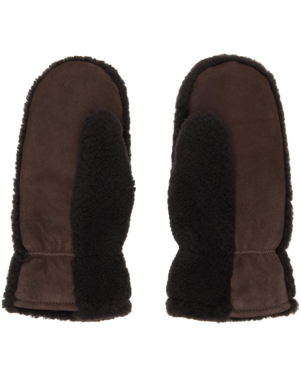 Yves Salomon Black Shearling Mittens