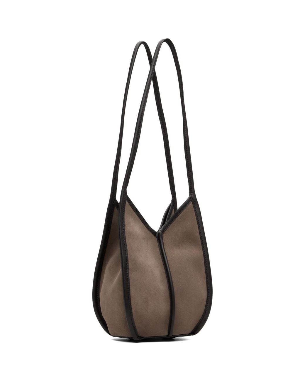 Hereu Brown Taupe Calella Bucket Suede Bag