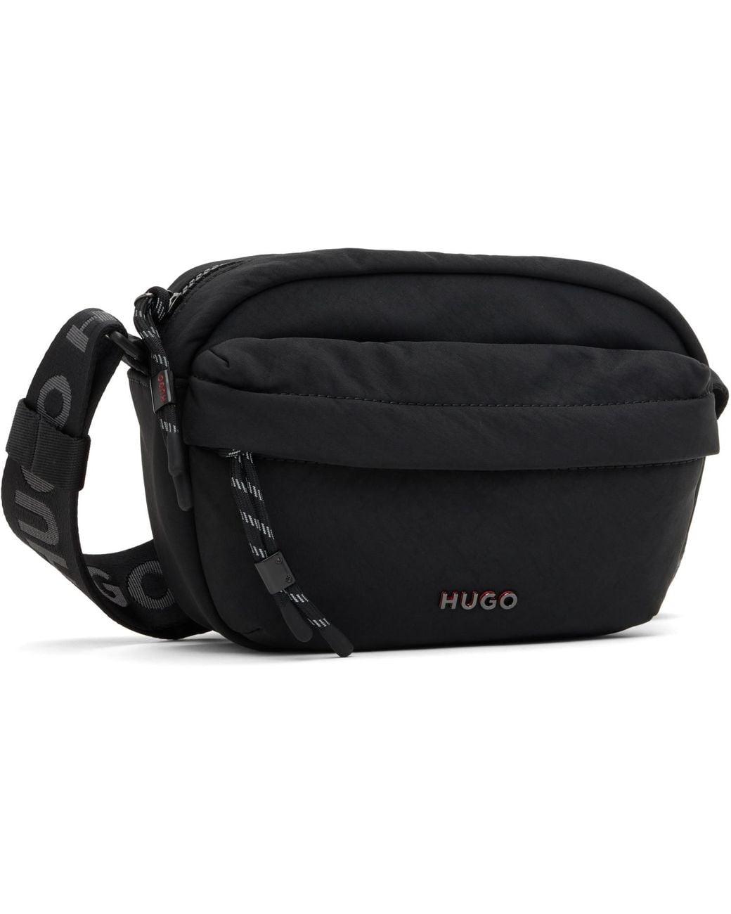 HUGO Black Logo-Detail Pouch for men