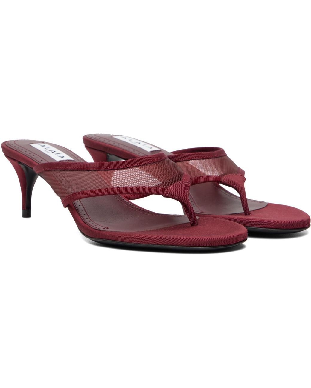 Alaïa Red Burgundy Infra 55 Heeled Sandals