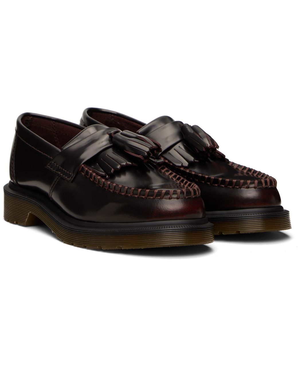 Dr. Martens Black Burgundy Adrian Arcadia Leather Tassel Loafers