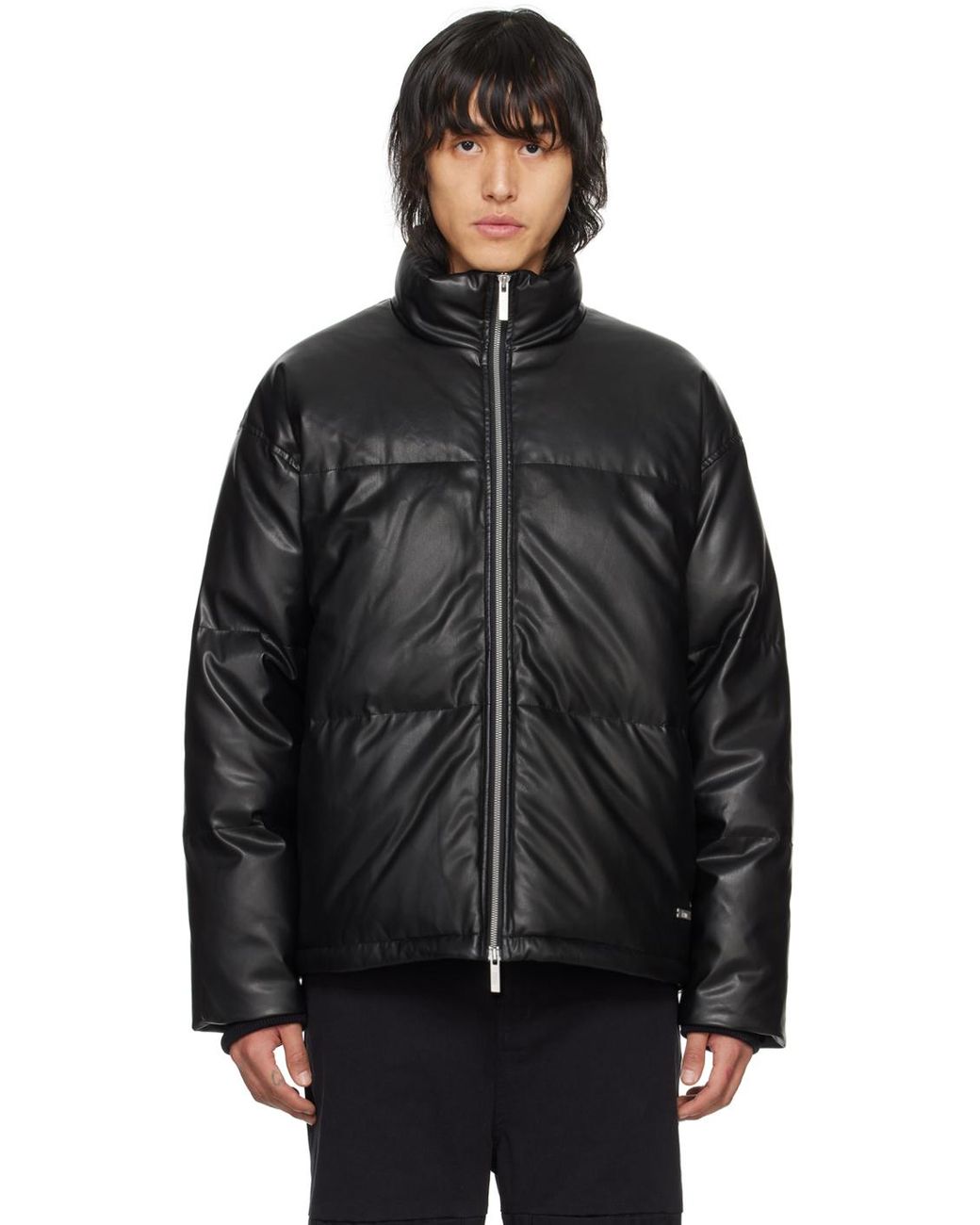 Veste rembourrée en cuir synthétique new arrivals