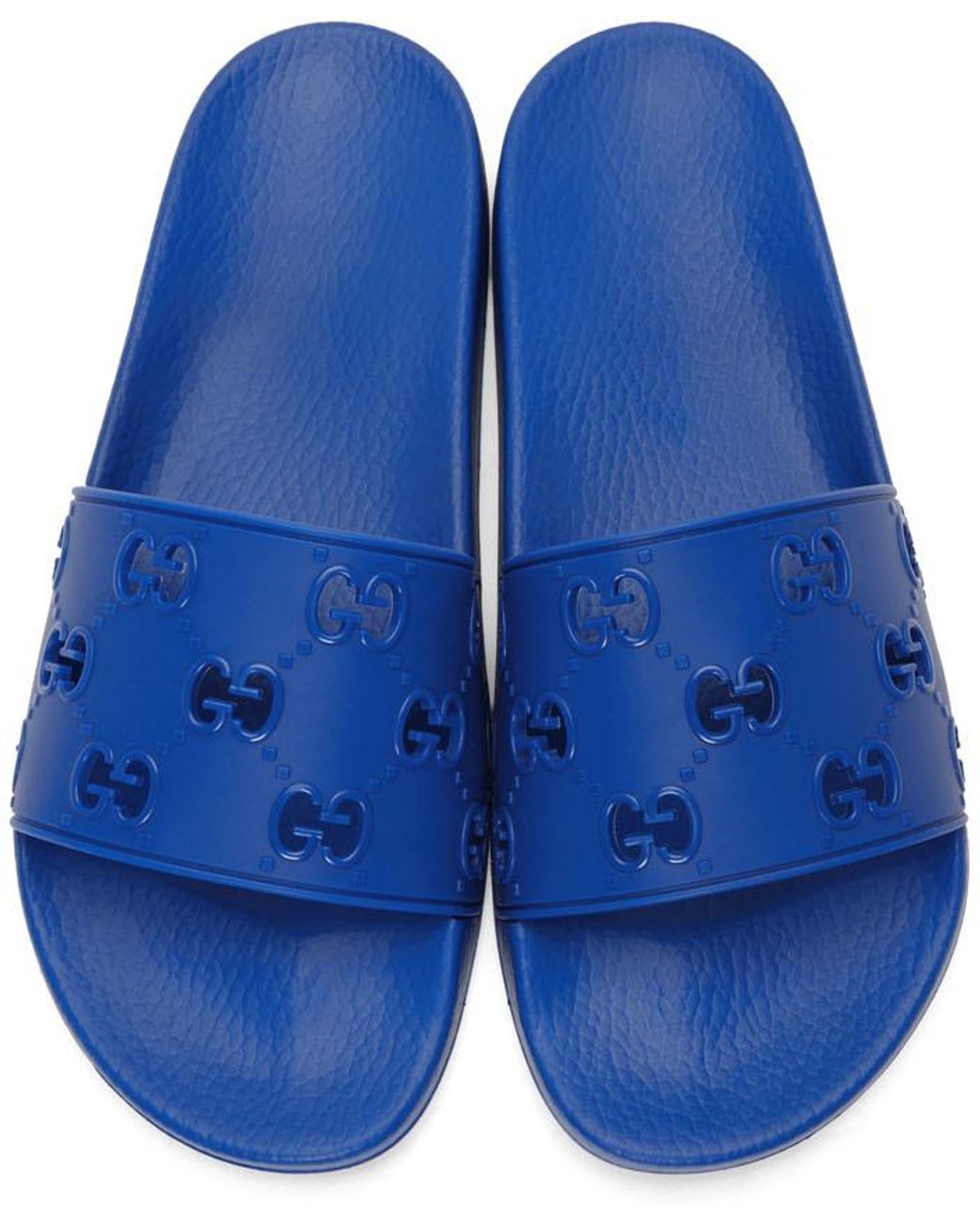Gucci Rubber gg Slides in Blue for Men Lyst Australia