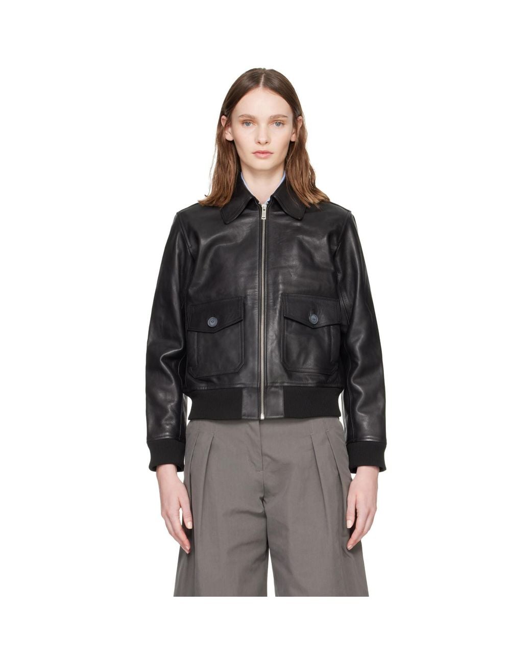 A.P.C. Black Gael Leather Jacket