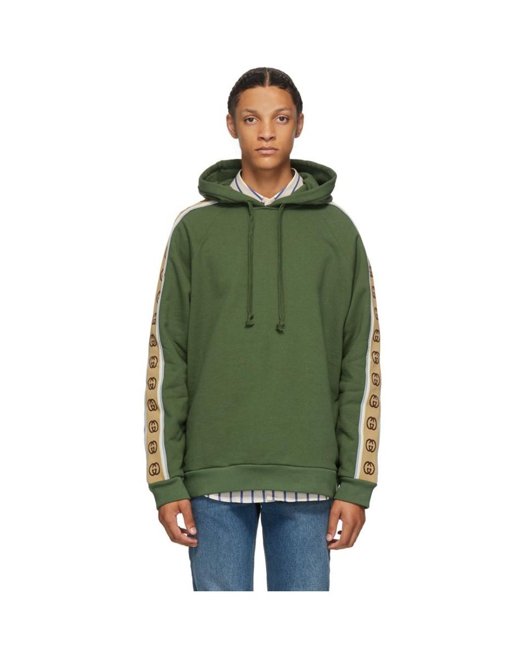 Gucci Cotton Jersey Hooded Sweatshirt in Green for Men Lyst Australia
