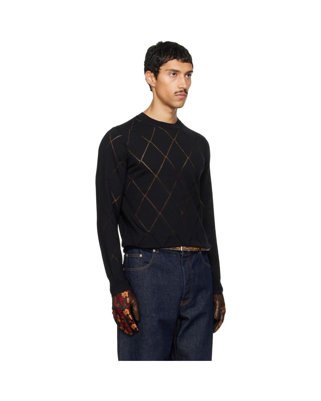 Dries Van Noten Black Wool Sweater for men