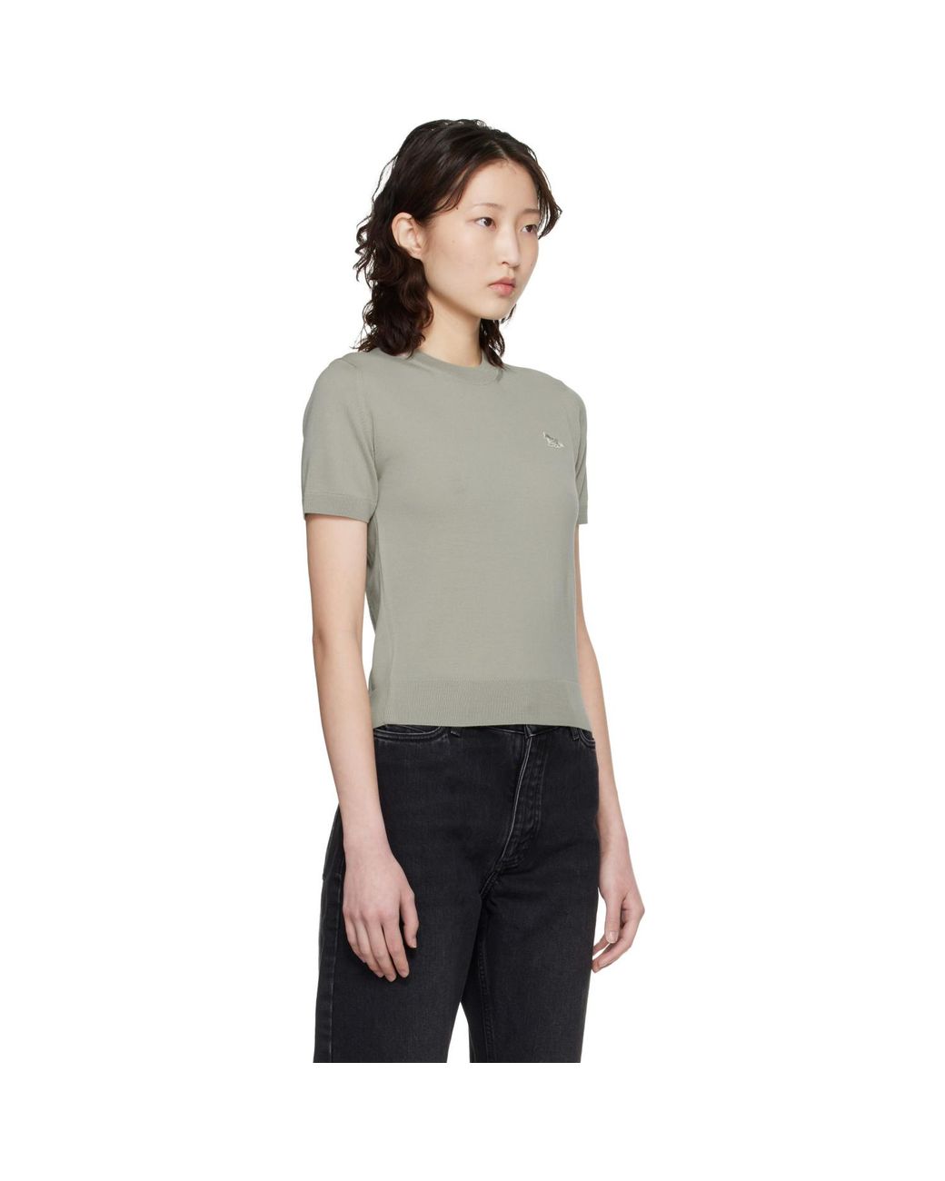 Maison Kitsuné Black Baby Fox Fine Merino Sweater