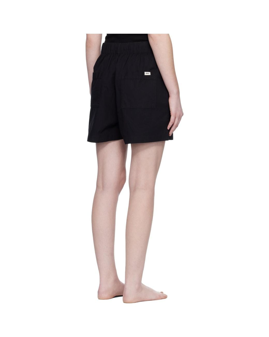 Tekla Black Poplin Pyjama Shorts
