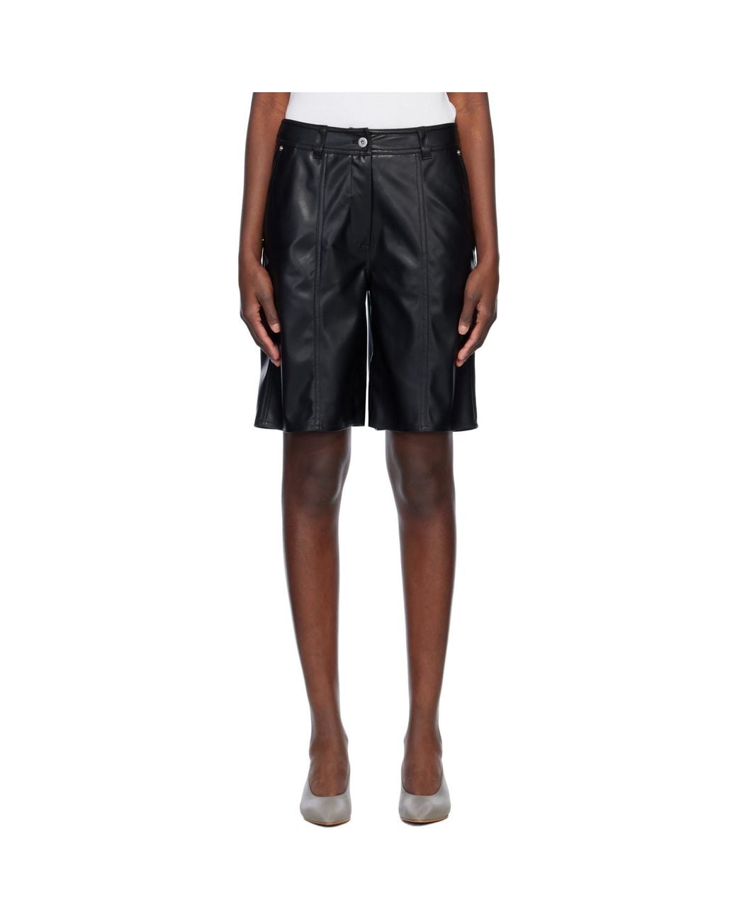 Stand Studio Black Julieta Faux-Leather Shorts