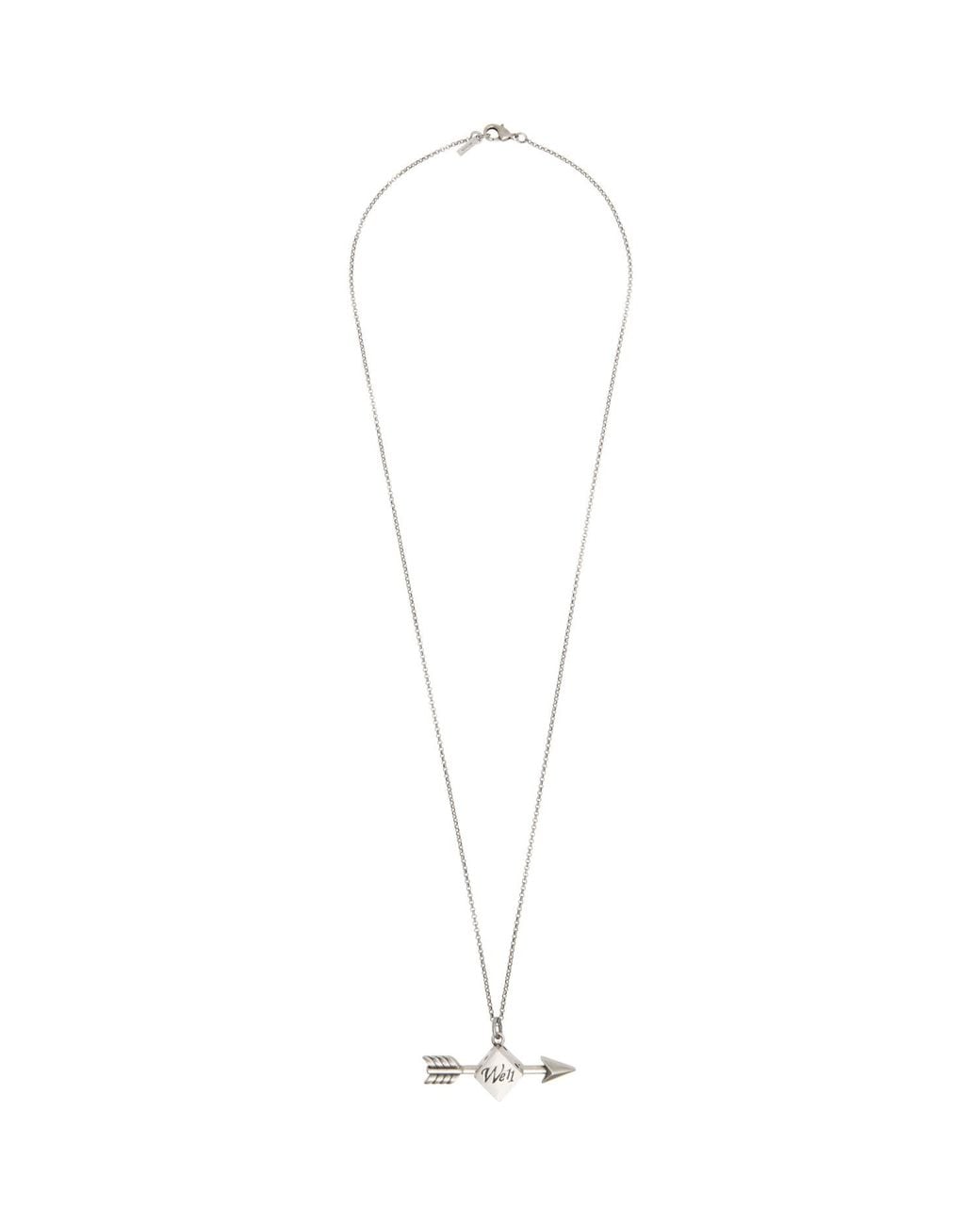 we11done Metallic Dice-Detail Pendant Necklace for men