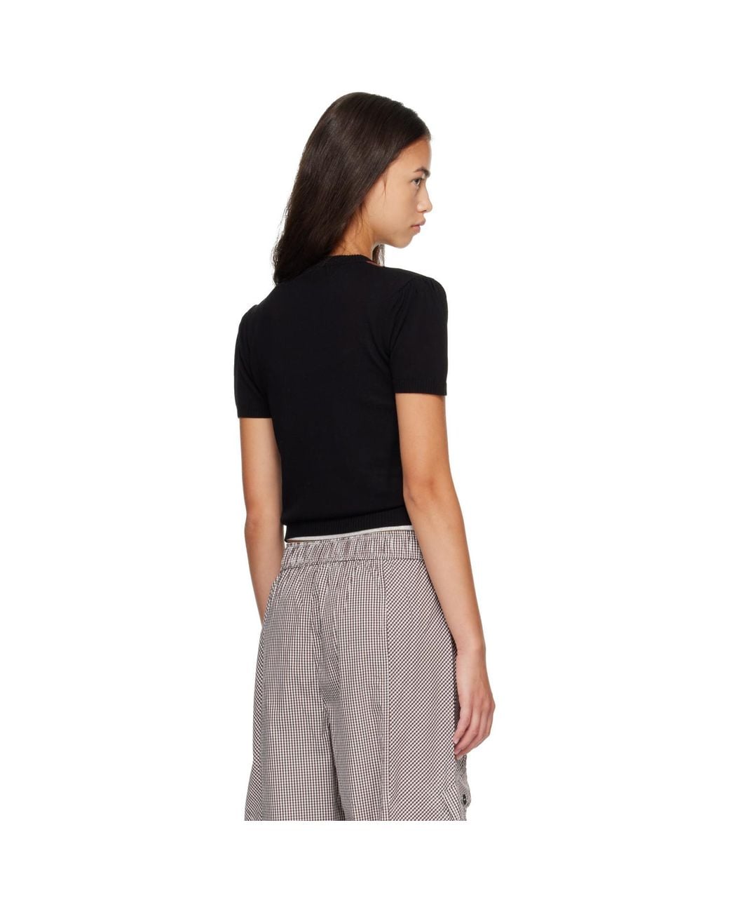 Ganni Black Argyle Sweater