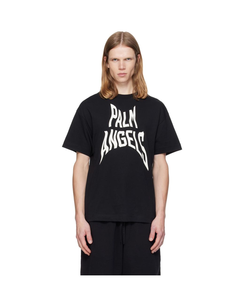 Palm Angels Black Distorted Regular T-Shirt for men