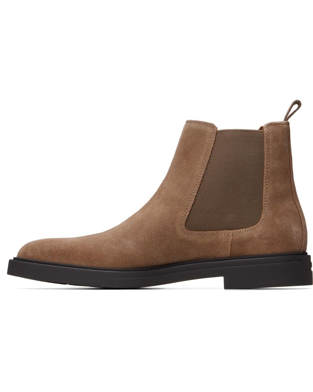 BOSS Signature Stitch Suede Chelsea Boots in Brown for Men | Lyst