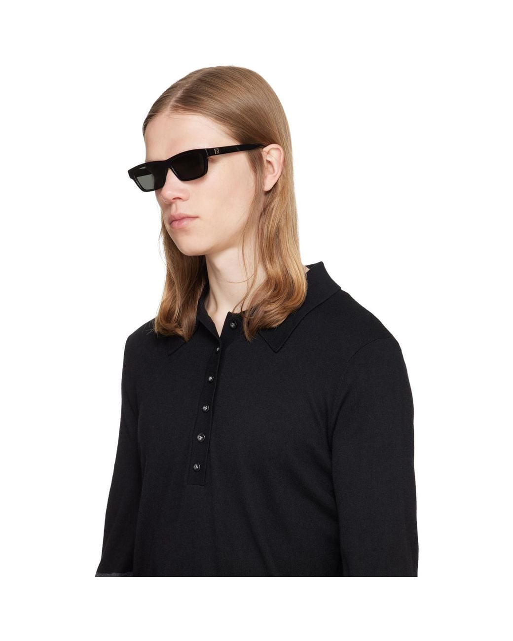Fendi Gray Squared Ff Sunglasses for men
