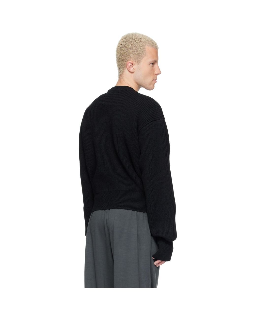 Rier Black Roundneck Utility Sweater for men
