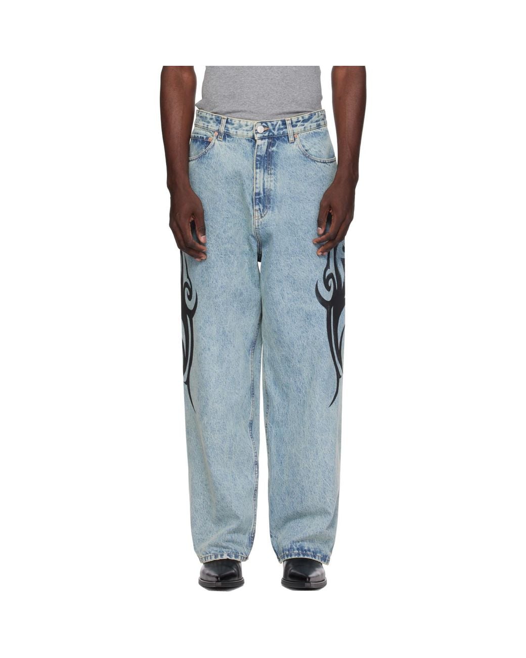 Vetements Blue Graffiti Baggy Jeans for men