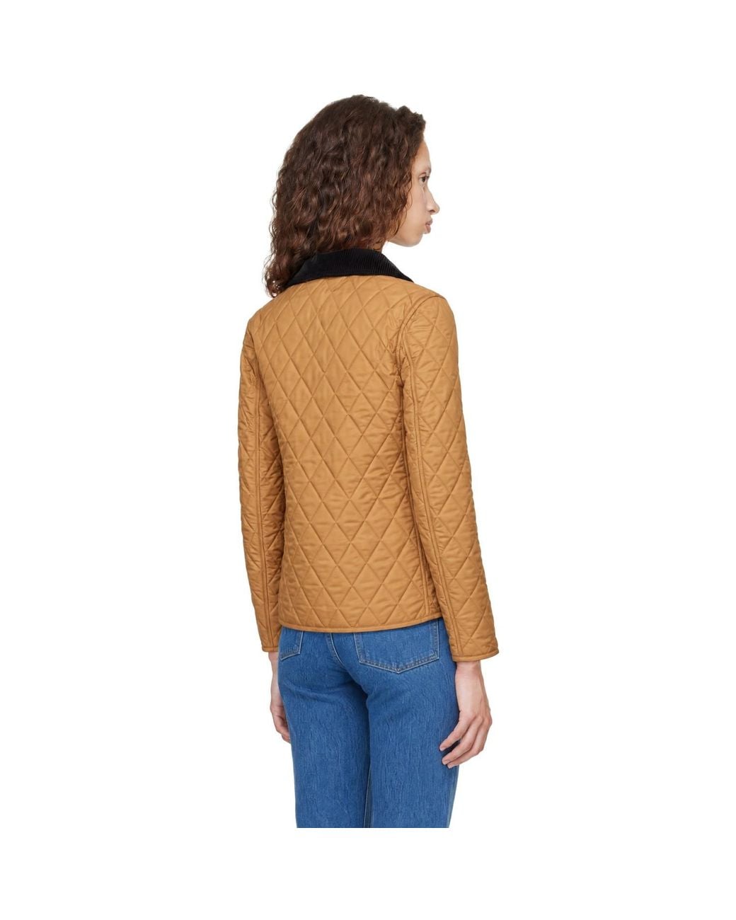 Burberry Orange Tan Dranefeld Quilted Twill Jacket