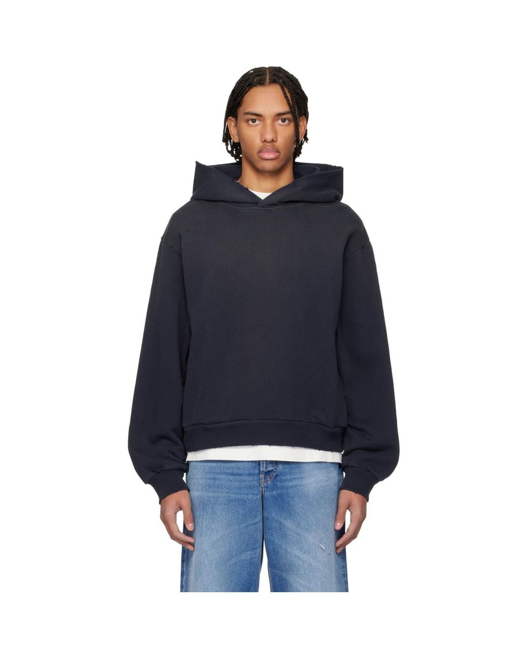 Acne Blue Logo Hoodie for men