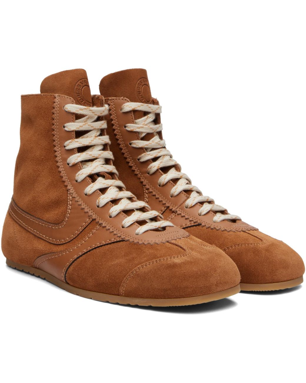 Dries Van Noten Brown Tan Suede Sneakers for men