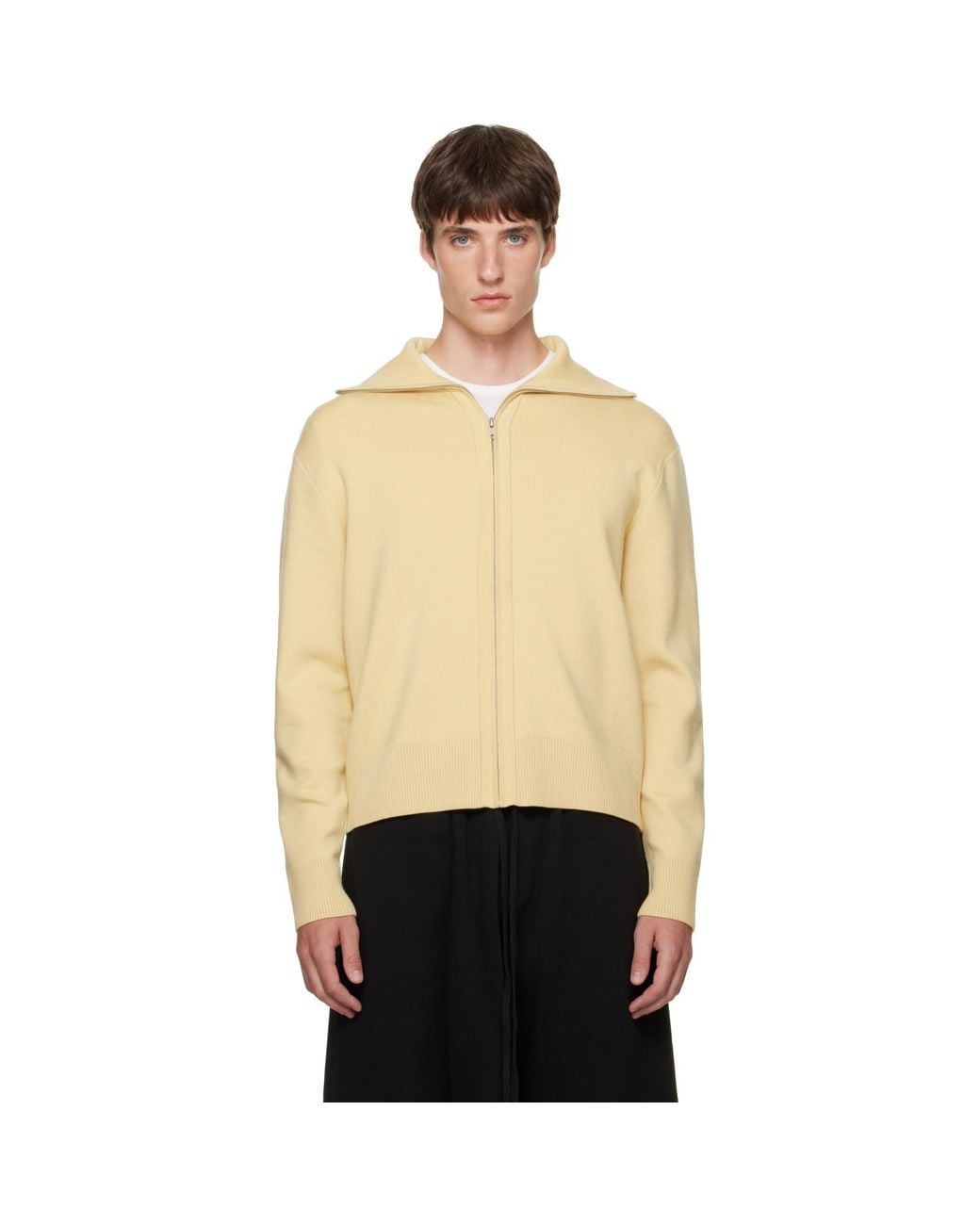 Entire studios Natural Knit Zip Up Cardigan for men