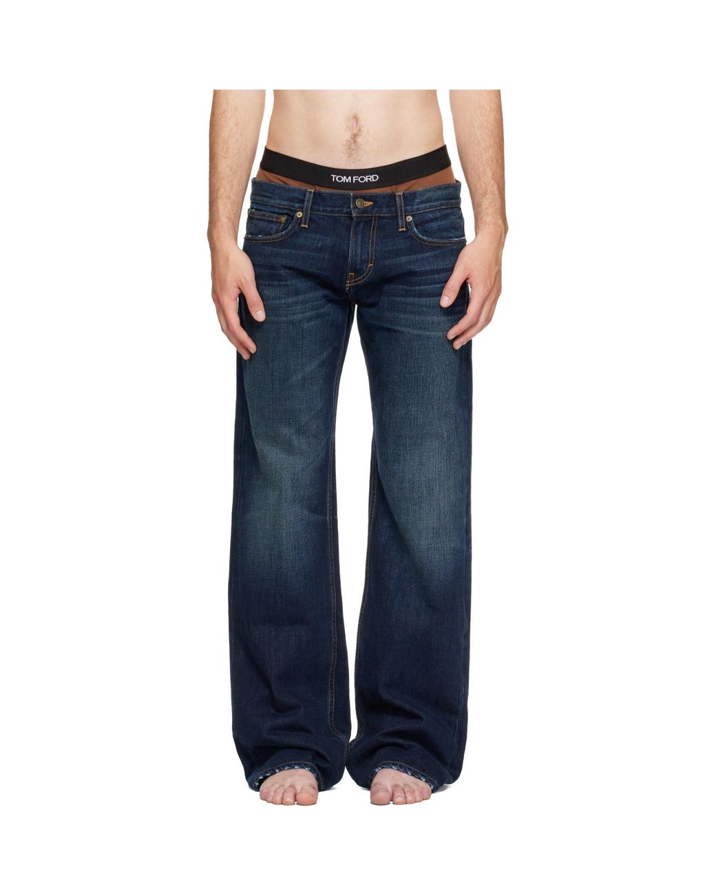 Raimundo Langlois Blue Bootcut Jeans for men