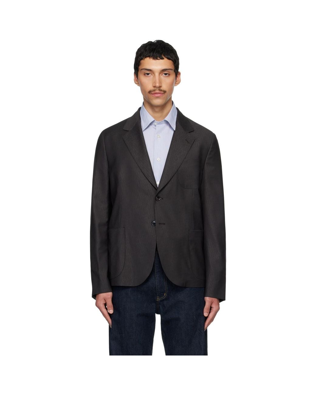 Paul Smith Black Two-Button Patch Pocket Blazer for men