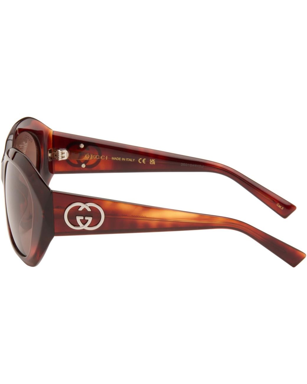 Gucci Brown Geometric-Frame Sunglasses