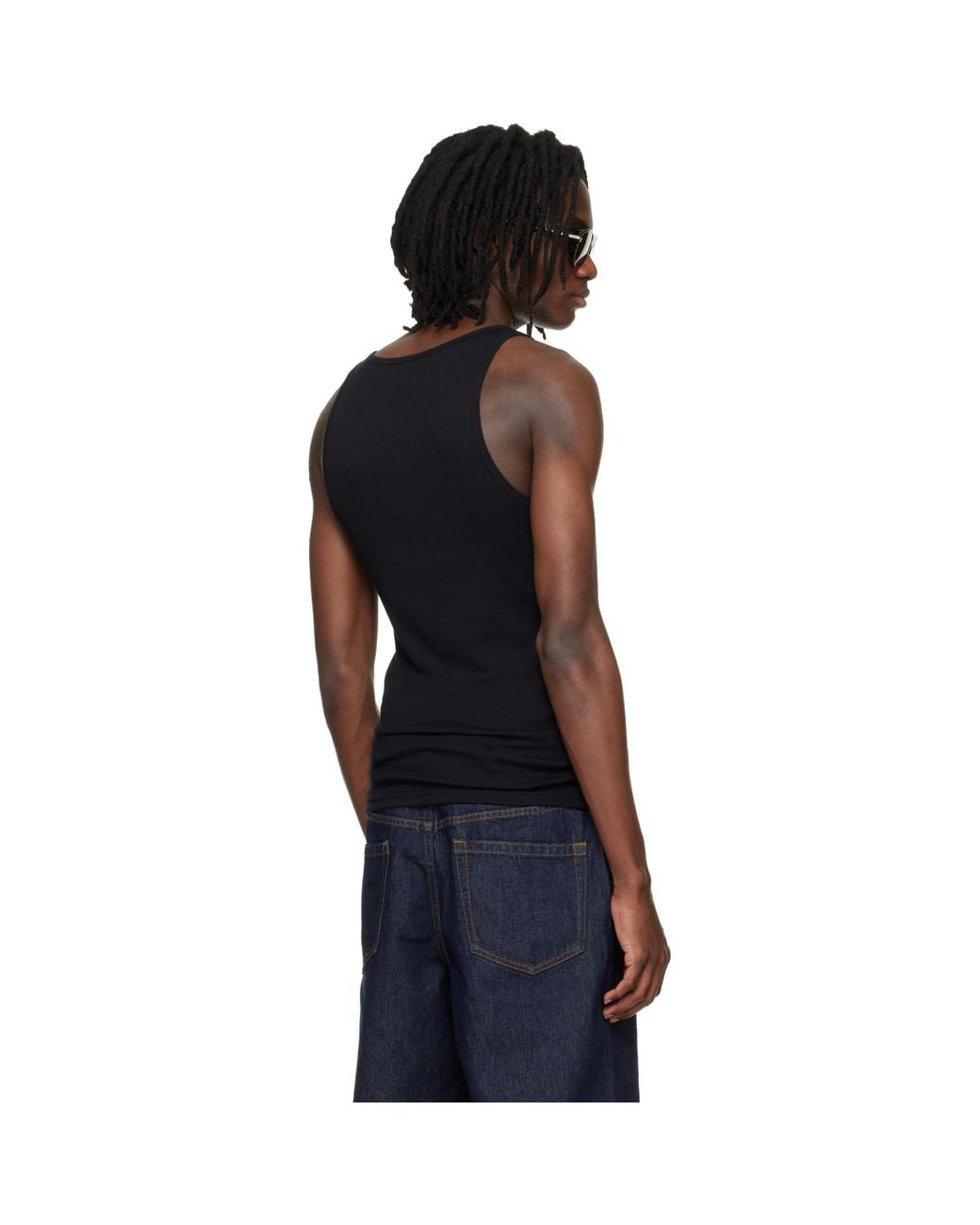 Tom Ford Black Cotton Modal Rib Tank Top for men