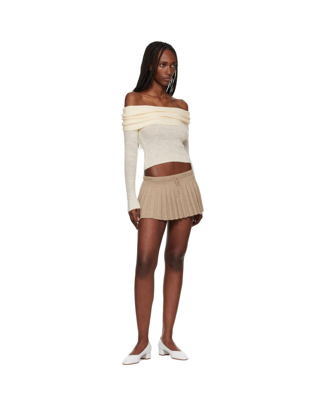 GUIZIO Black Taupe Vivienne Miniskirt