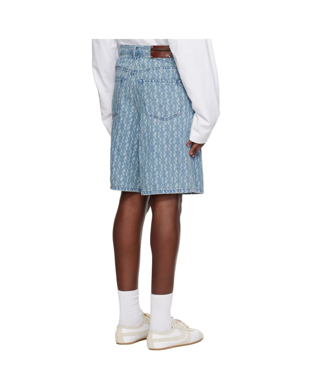 Dries Van Noten Blue Faded Denim Shorts for men