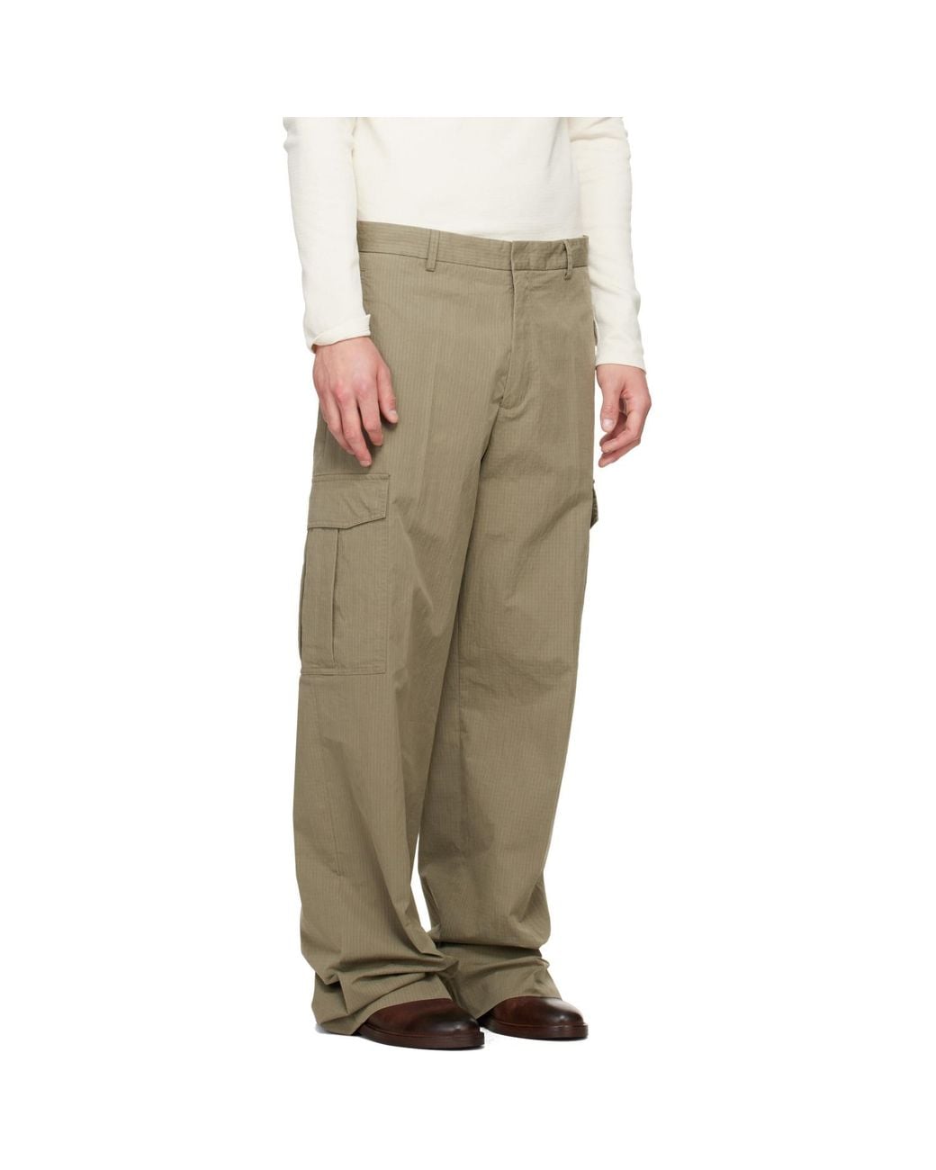 Second/Layer Natural Khaki Ripstop Cargo Pants for men
