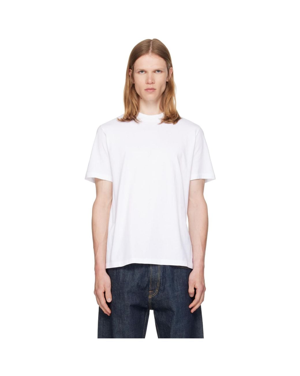 Jil Sander White Crew-Neck T-Shirt for men