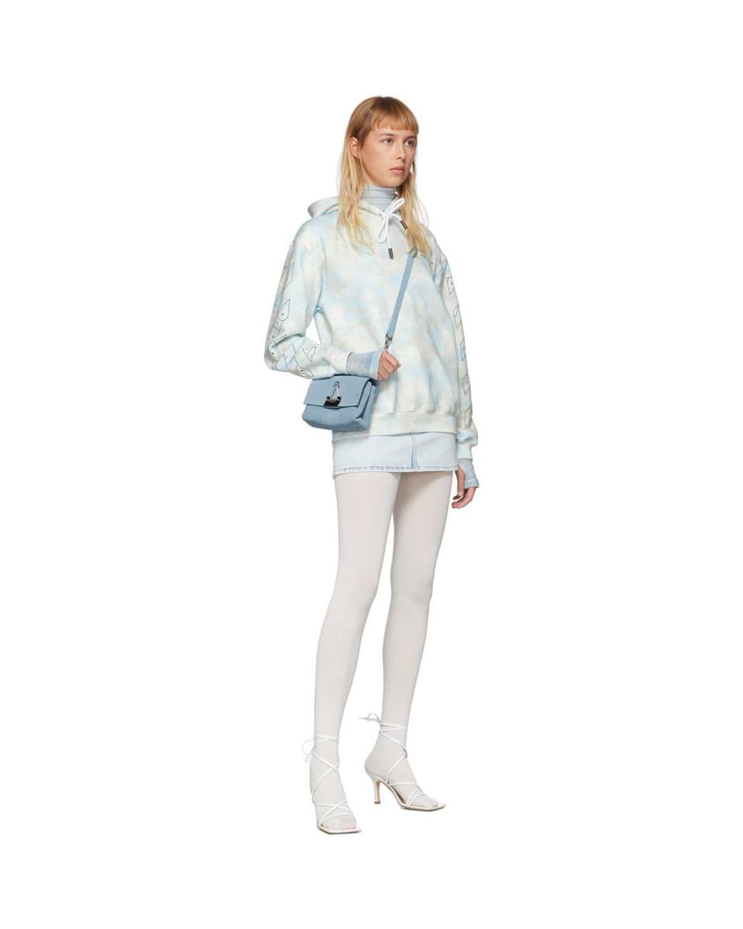 Blue Tie-dye Turtleneck Bodysuit | Lyst