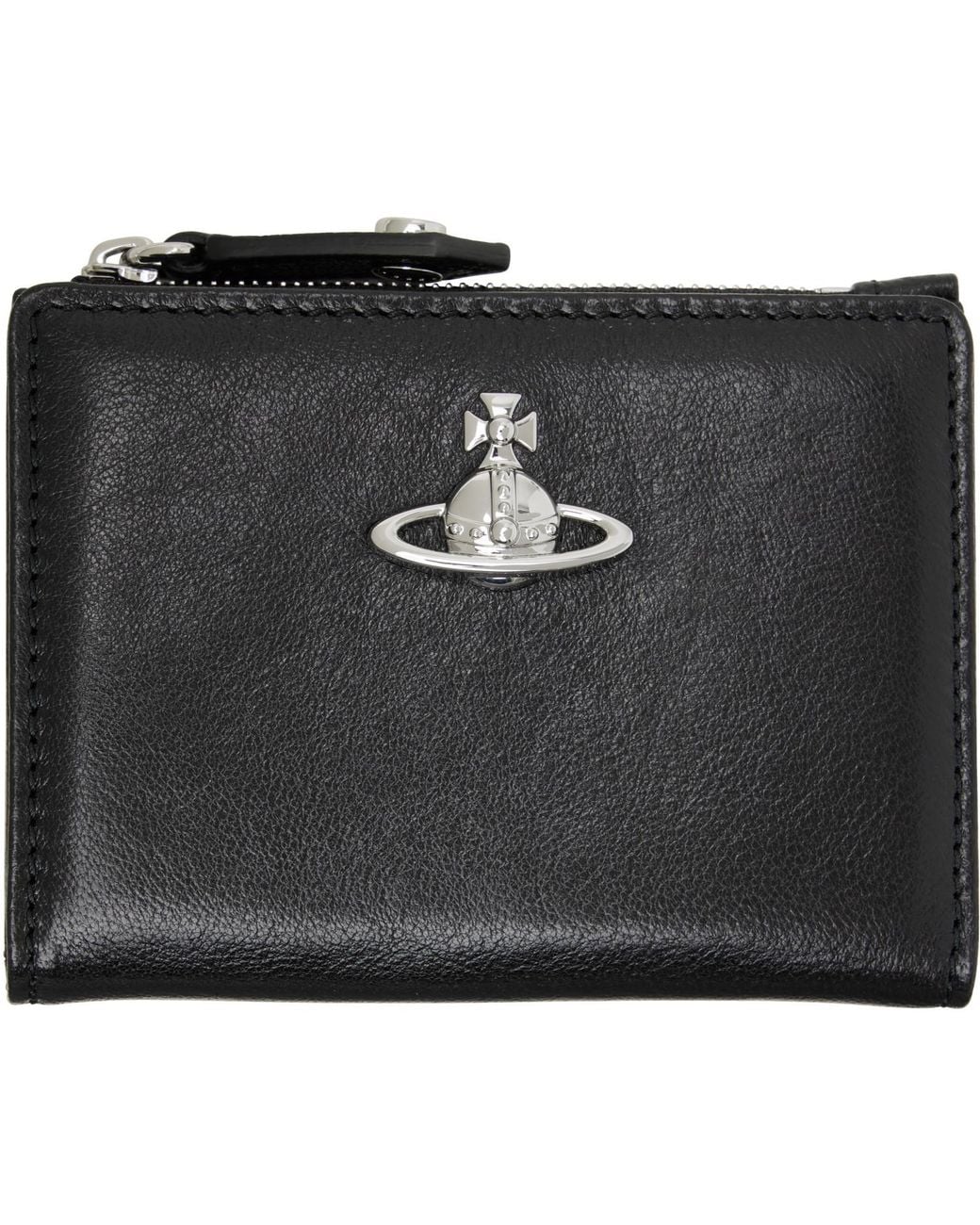 Vivienne Westwood Black Slim Flap Card Holder for men